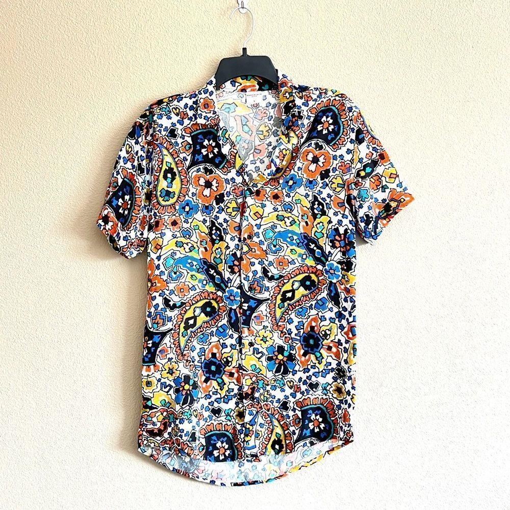 Anthropologie Marrakech Colorful Button Down Top